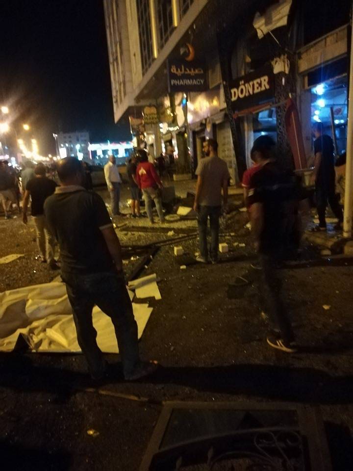 انفجار اسطوانة غاز في أحدالمطاعم بشارع المدينة المنورة 