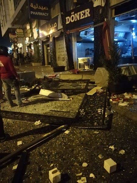 انفجار اسطوانة غاز في أحدالمطاعم بشارع المدينة المنورة 