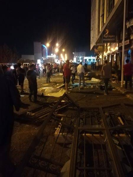 انفجار اسطوانة غاز في أحدالمطاعم بشارع المدينة المنورة 