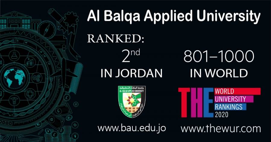 جامعة البلقاء  تدخل نادي أفضل 1000 جامعة عالمية وفق تصنيف التايمز المرموق عالميا للجامعات