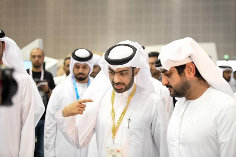 سمو الشيخ مكتوم بن محمد بن راشد آل مكتوم نائب حاكم دبي يزور جناح حكومة الشارقة  في أسبوع جيتكس للتقنية 2019