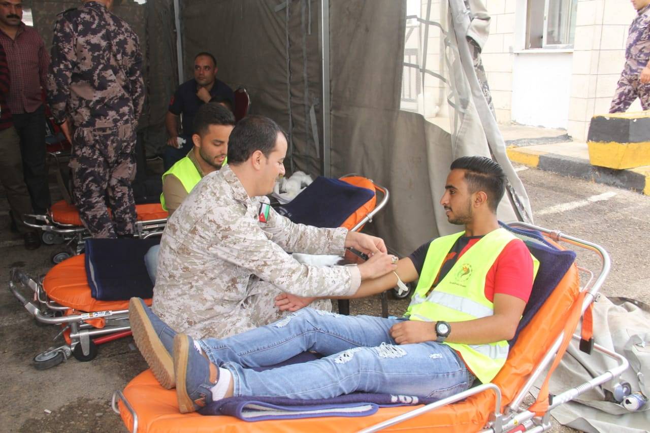 مديرية دفاع مدني  الكرك تنظم حملة للتبرع بالدم