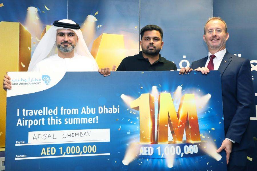 مطارات أبوظبي تعلن الفائز بجائزة المليون درهم في ختام حملة متعة السفر تبدأ من مطار أبوظبي الدولي