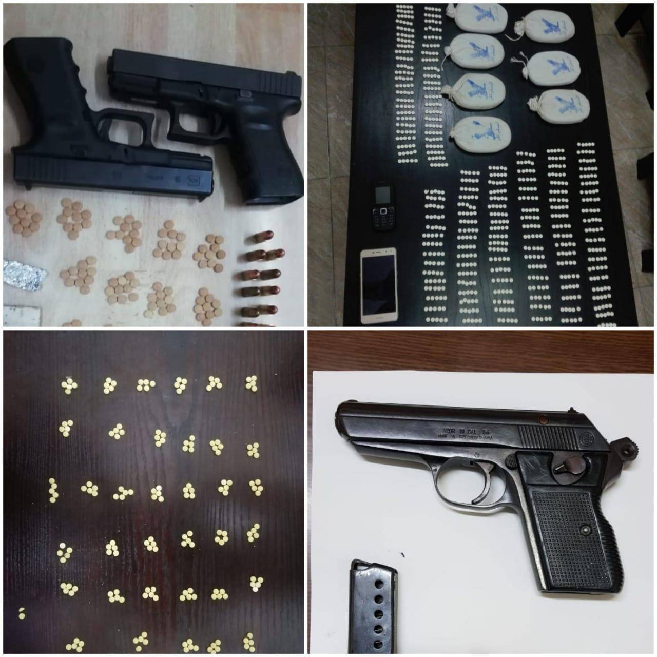 مكافحة المخدرات : إلقاء القبض على 24 شخصا خلال الأيام القليلة الماضية بحوزتهم كميات كبيرة من المواد المخدرة وأربعة أسلحة نارية