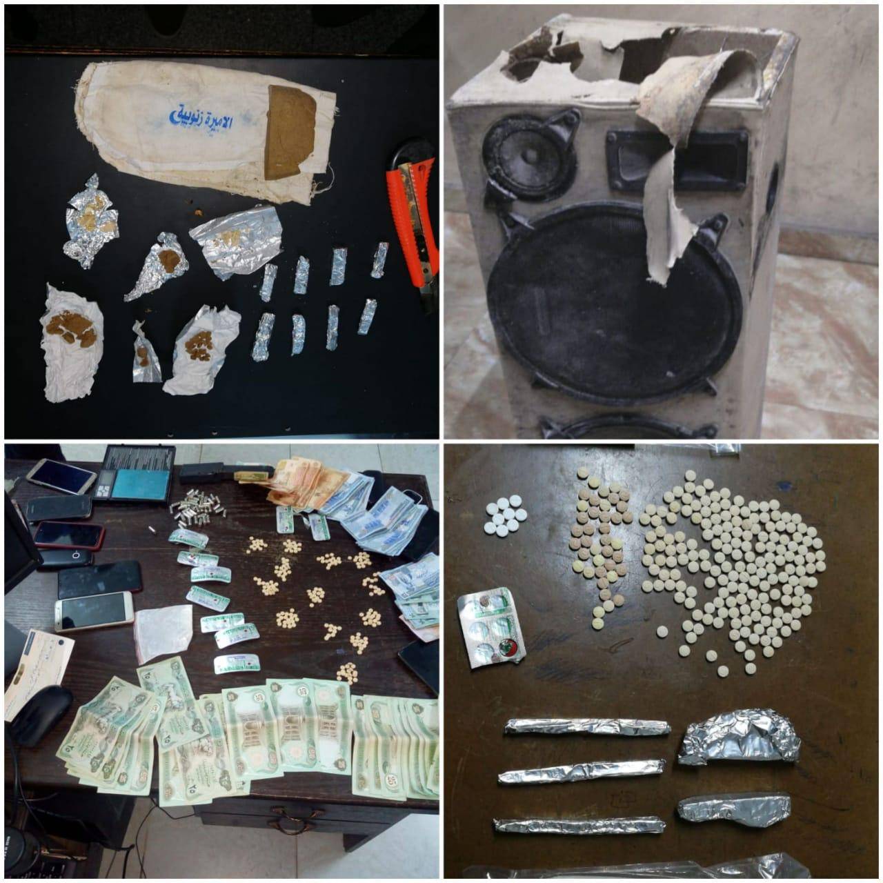 مكافحة المخدرات : إلقاء القبض على 24 شخصا خلال الأيام القليلة الماضية بحوزتهم كميات كبيرة من المواد المخدرة وأربعة أسلحة نارية