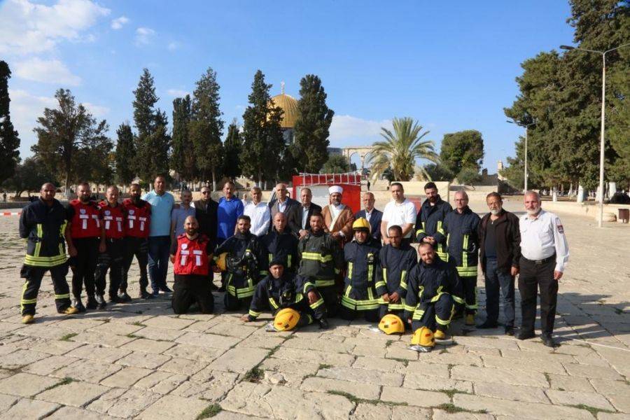 الدفاع المدني الأردني يعقد دورة تدريبية لطواقم إطفاء المسجد الأقصى المبارك في القدس