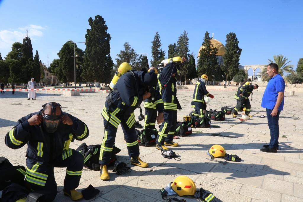 الدفاع المدني الأردني يعقد دورة تدريبية لطواقم إطفاء المسجد الأقصى المبارك في القدس