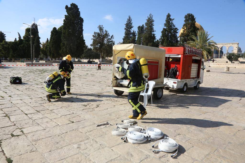 الدفاع المدني الأردني يعقد دورة تدريبية لطواقم إطفاء المسجد الأقصى المبارك في القدس