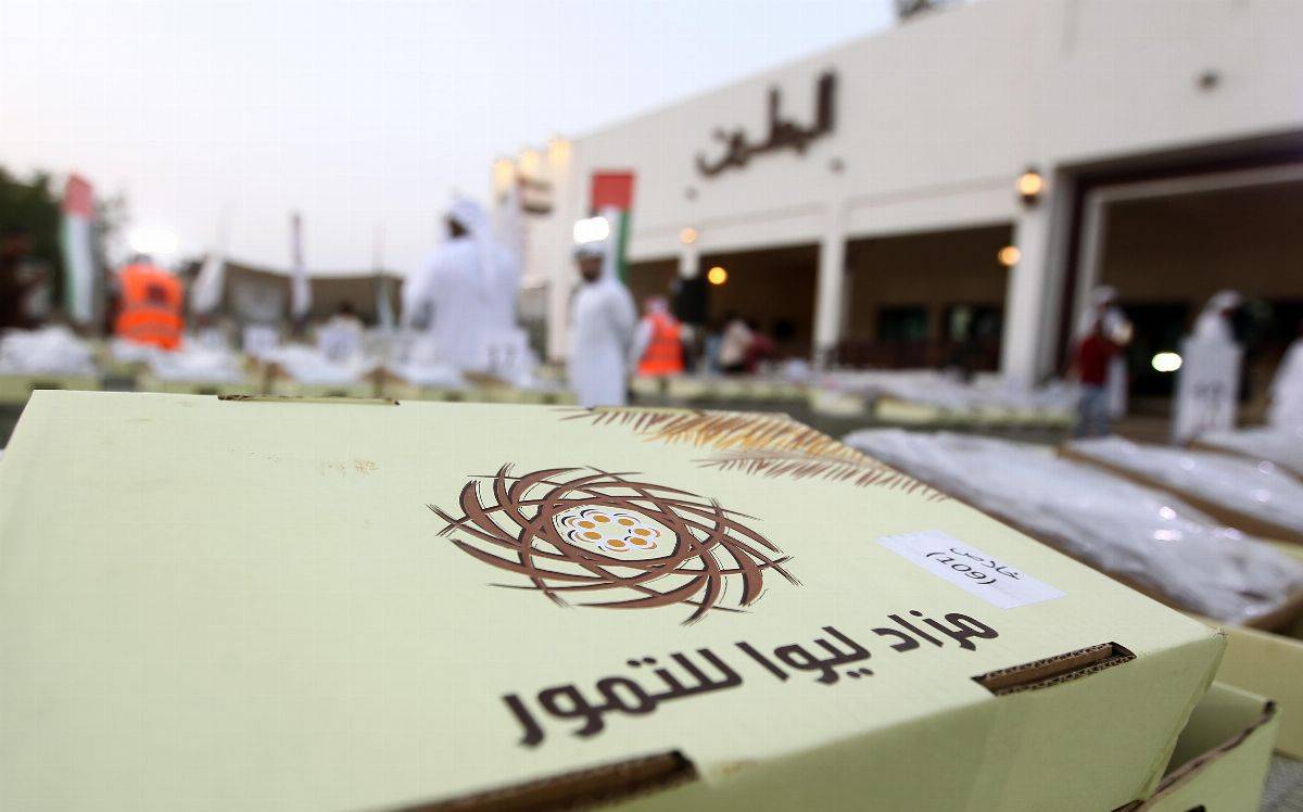 فارس خلف المزروعي يزور مزاد ليوا للتمور في مجلس البطين ويتجول مع الملاّك والمشاركين