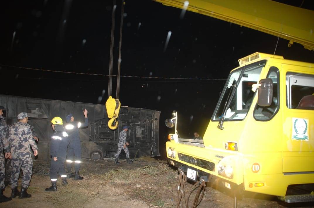 إصابة سبعة  أشخاص اثر حادث تدهور  في محافظة اربد