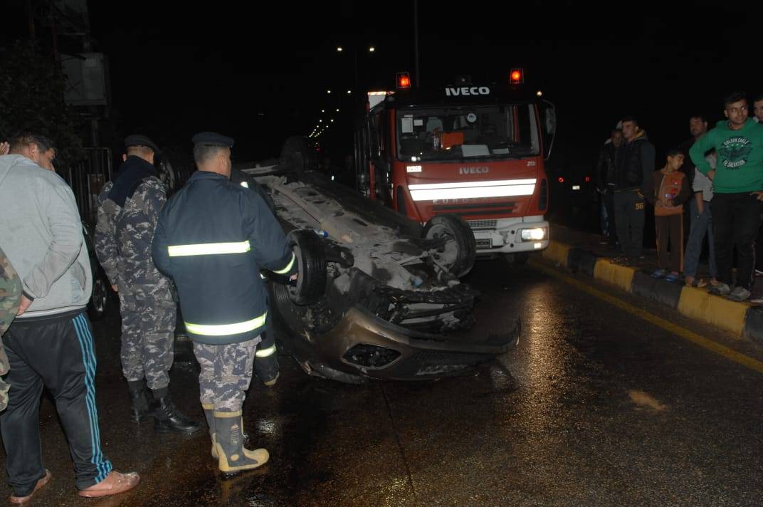 إصابة شخصين اثر حادث تصادم في محافظة اربد