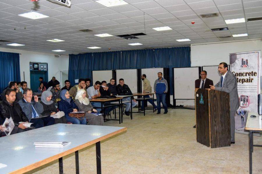 الأستاذ الدكتور العـطين يرعى نـدوة كيماويات الأبنيـة واستخداماتها