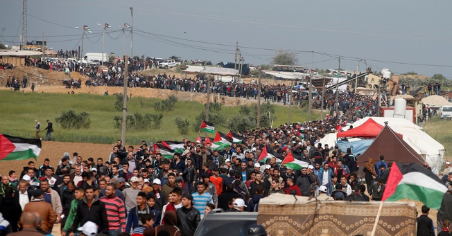 استعداد لمسيرات العودة الكبرى  وكسر الحصار في غزة