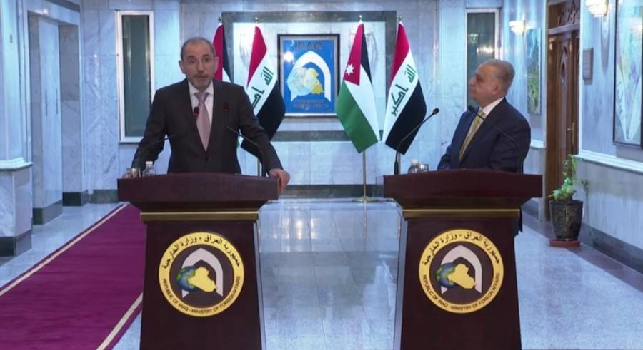 وزير الخارجية العراقي يجري مؤتمر صحفي مع نظيره الأردني في بغداد