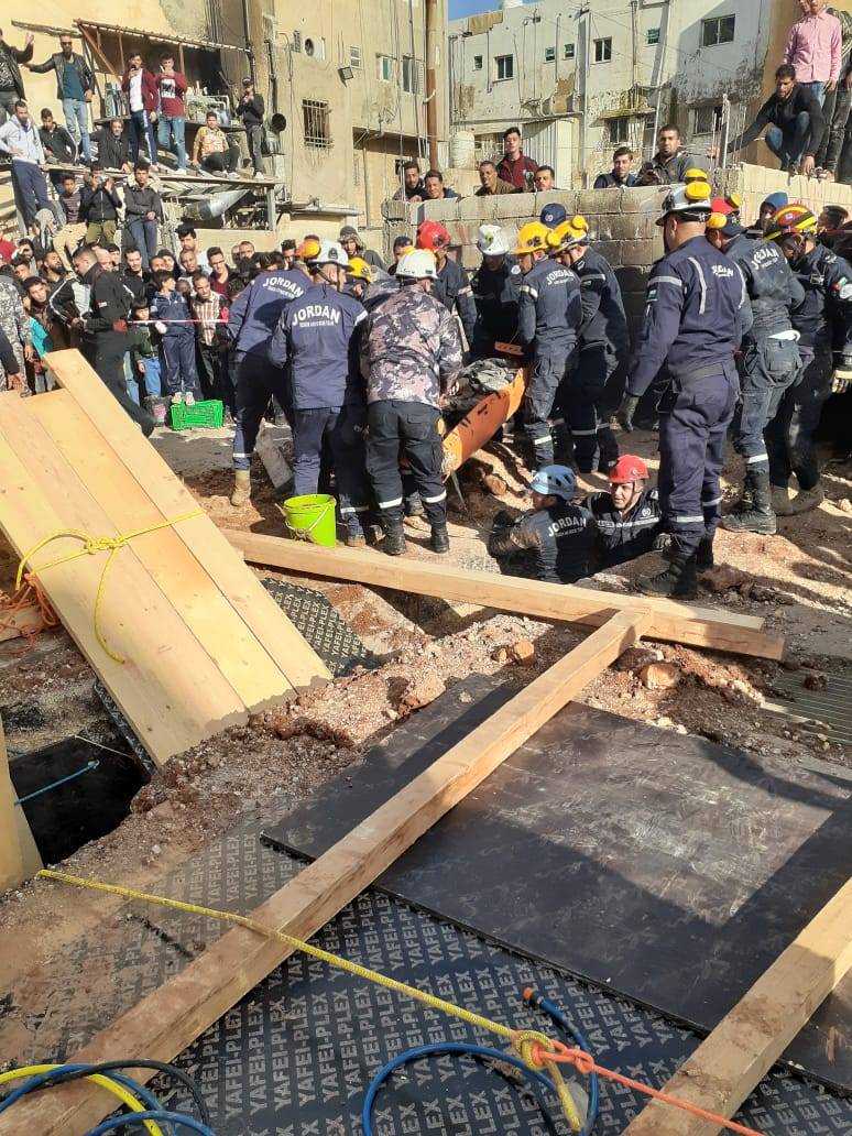 إصابة شخصين اثر حادث انهيار  أتربة  في العاصمة عمان