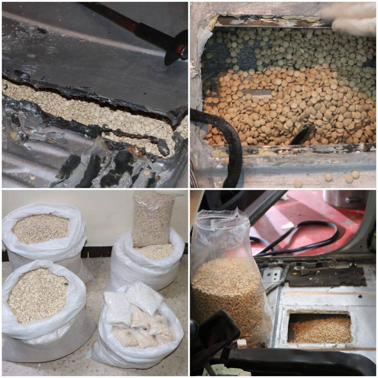 إحباط محاولة تهريب نصف مليون حبة مخدرة الى احدى دول الجوار ، والقاء القبض على ستة اشخاص