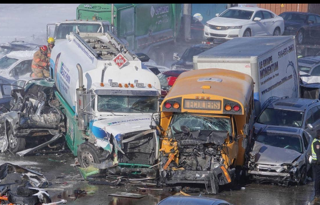 حادث تصادم أكثر من 200 سيارة في مدينة مونتريال الكندية .. صور 