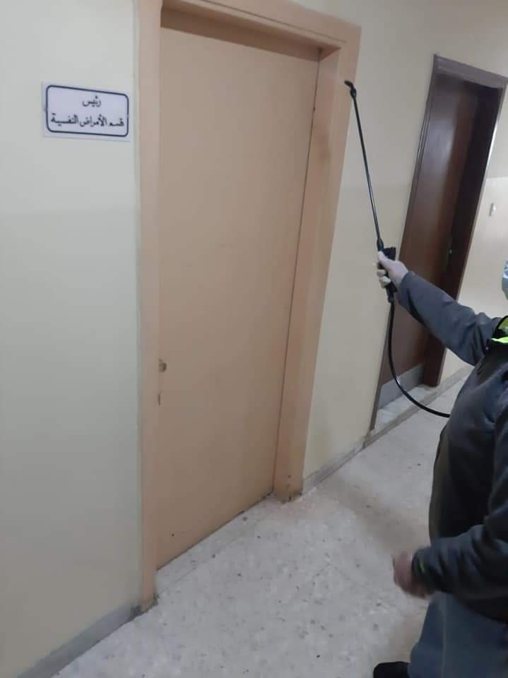مستشفى المركز الوطني للصحة النفسية يقوم بالاجراءات الوقائية لمجابهة كورونا