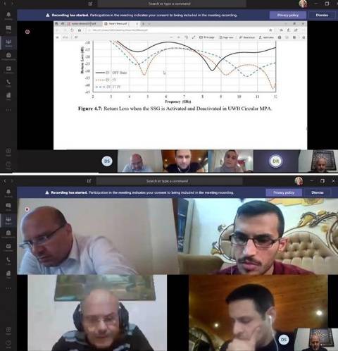 مناقشة رسالتي ماجستير عن بعد في كلية الهندسة بجامعة عمان الأهلية