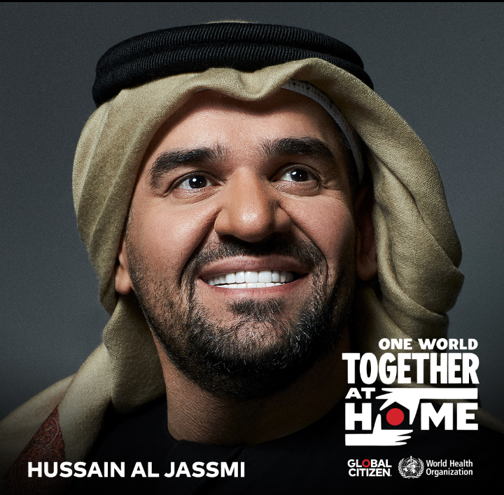 حسین الجسمي ممثلاً العرب في الحدث الإنساني العالمي ONE WORLD  TOGETHER AT HOME