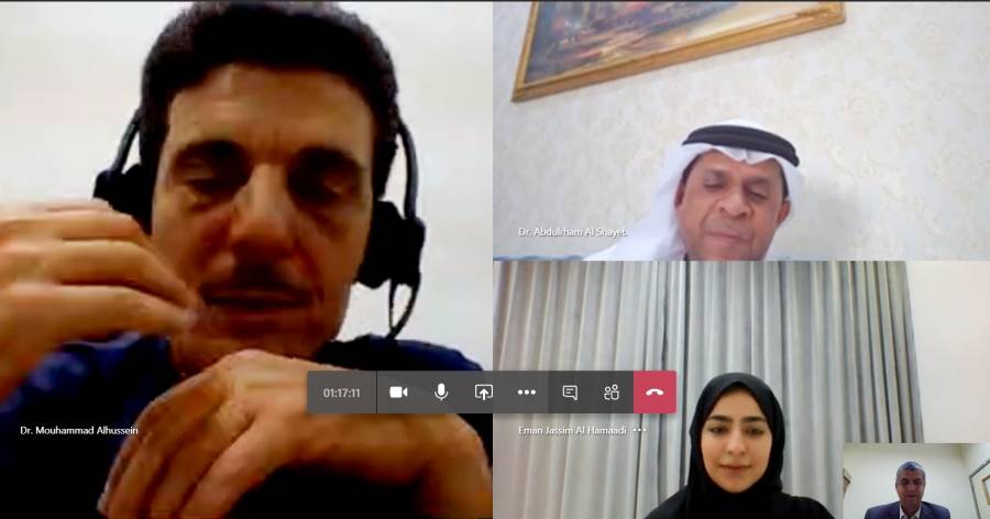 مناقشة رسالة ماجستیر عن بُعد بكلیة القانون في جامعة عجمان