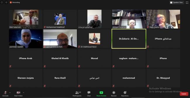 جامعة الإسراء : مناقشة اول رسالة ماجستير عن بعد في كلية الأعمال