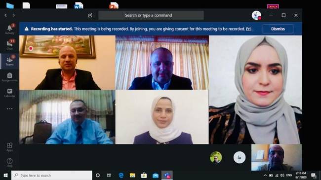 كلية الصيدلة في جامعة الإسراء تناقش رسالة الماجستير الثالثة عن بعد