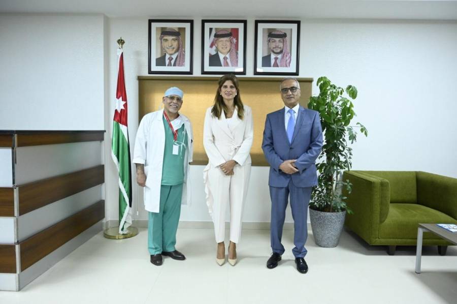 الاميرة دينا مرعد تزور مستشفى الكندي وتشيد بمبادرته المجانية للكشف المبكر عن سرطان البروستات