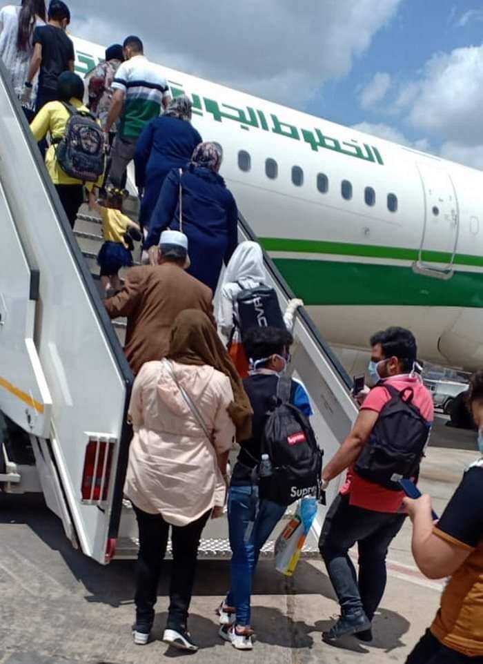 الناقل الوطني العراقي يسيير رحلة جوية جديدة من مصر لبغداد   وعلى متنها ( 149 مواطنا )