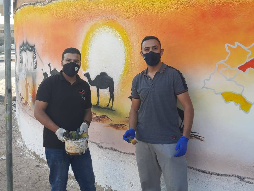 مديرية شباب المفرق تنفذ جدارية بعنوان اصل البداوة .. صور