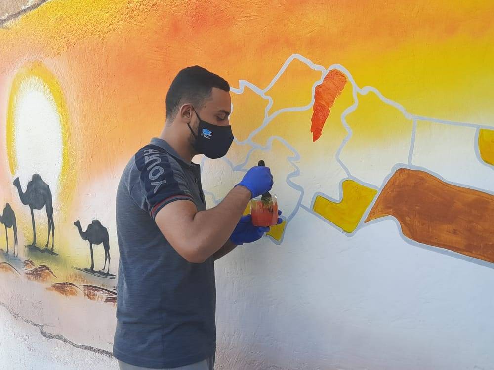 مديرية شباب المفرق تنفذ جدارية بعنوان اصل البداوة .. صور