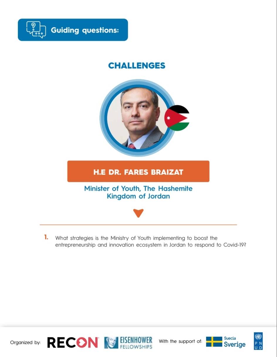 وزير الشباب يشارك في ندوة حوارية عن بعد تحت عنوان :  القيادة، التحديات، الفرص، في العالم ما بعد كوفيد 19