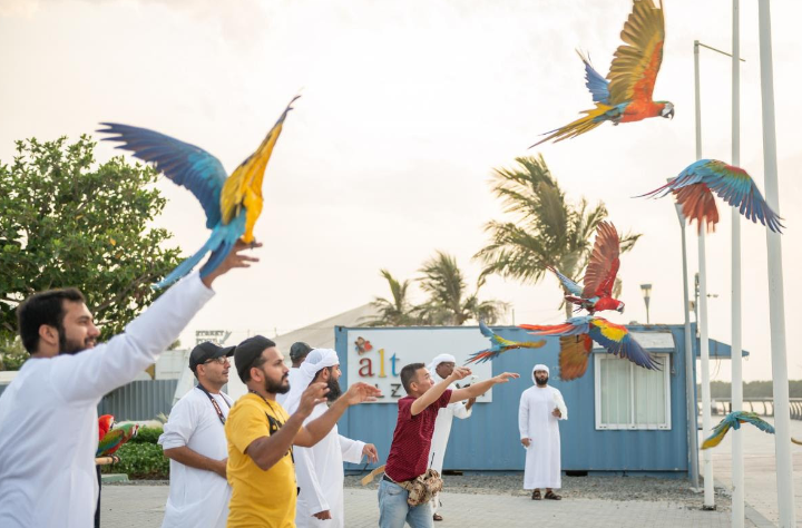 سياحة عجمان تستضيف عرضا حيا للطيور الناطقة في محمية الزوراء الطبيعية