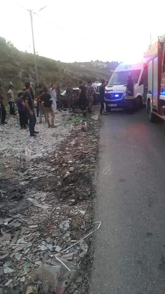 ثلاثة إصابات بحادث تصادم في لواء الكورة غرب اربد طريق كفرالماء الأشرفية