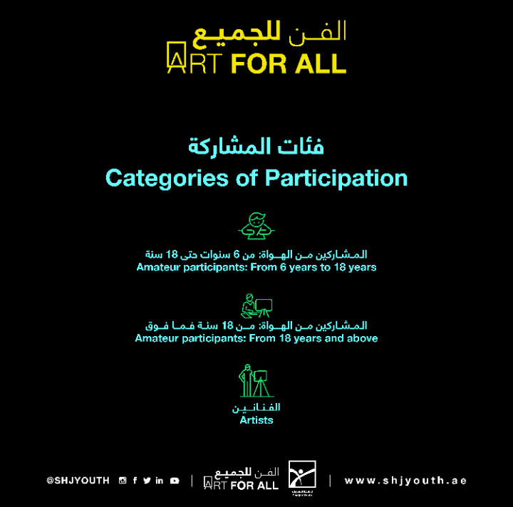 ناشئة الشارقة تجمع المجتمع في معرض  الفن للجميع الافتراضي