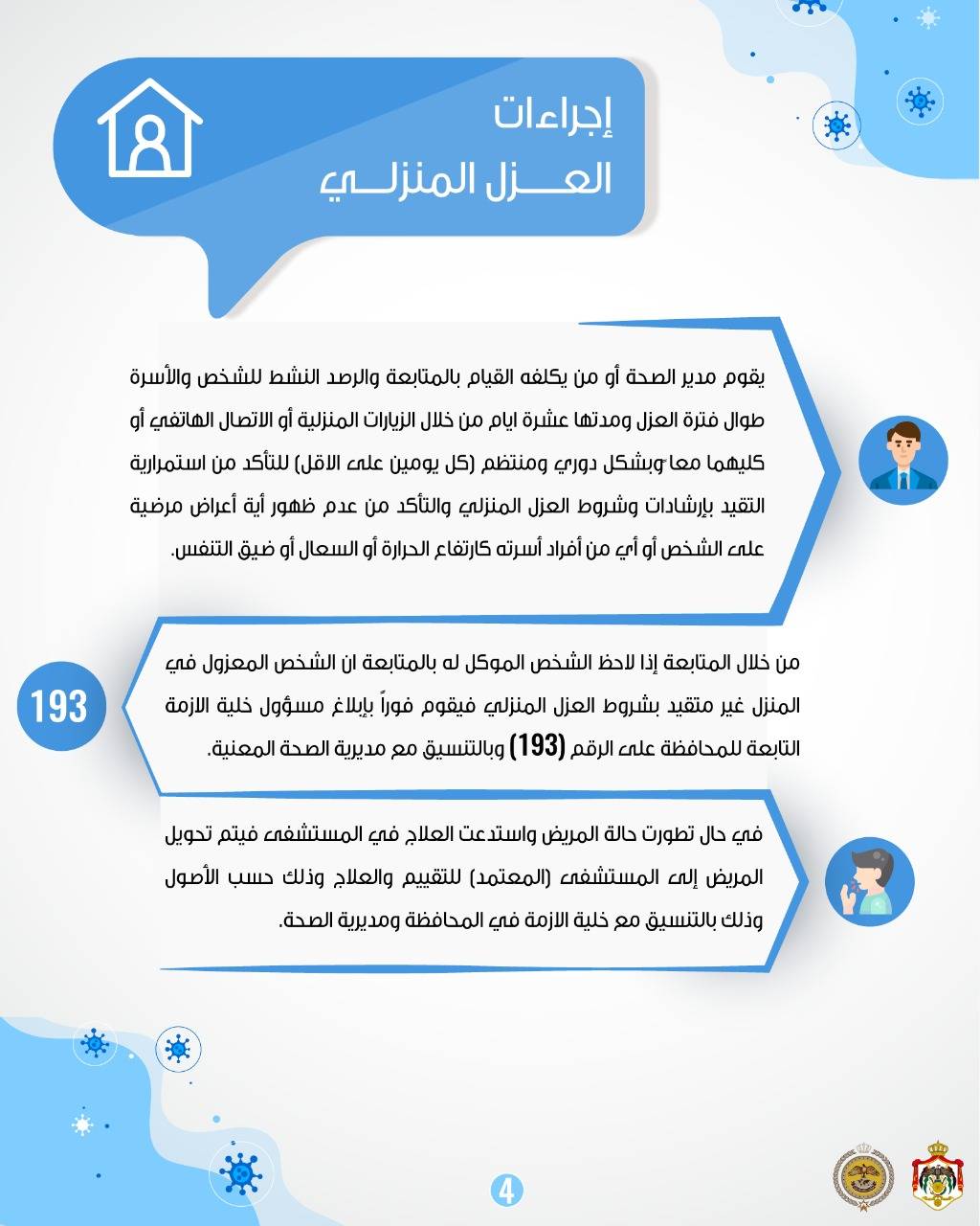 المركز الوطني للأمن وإدارة الأزمات ينشر دليلا مبوباً لتعليمات الحجر والعزل المنزلي .. صور