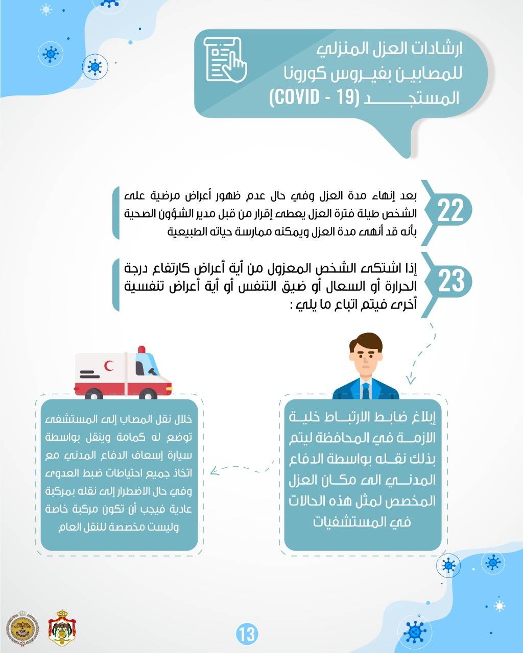 المركز الوطني للأمن وإدارة الأزمات ينشر دليلا مبوباً لتعليمات الحجر والعزل المنزلي .. صور