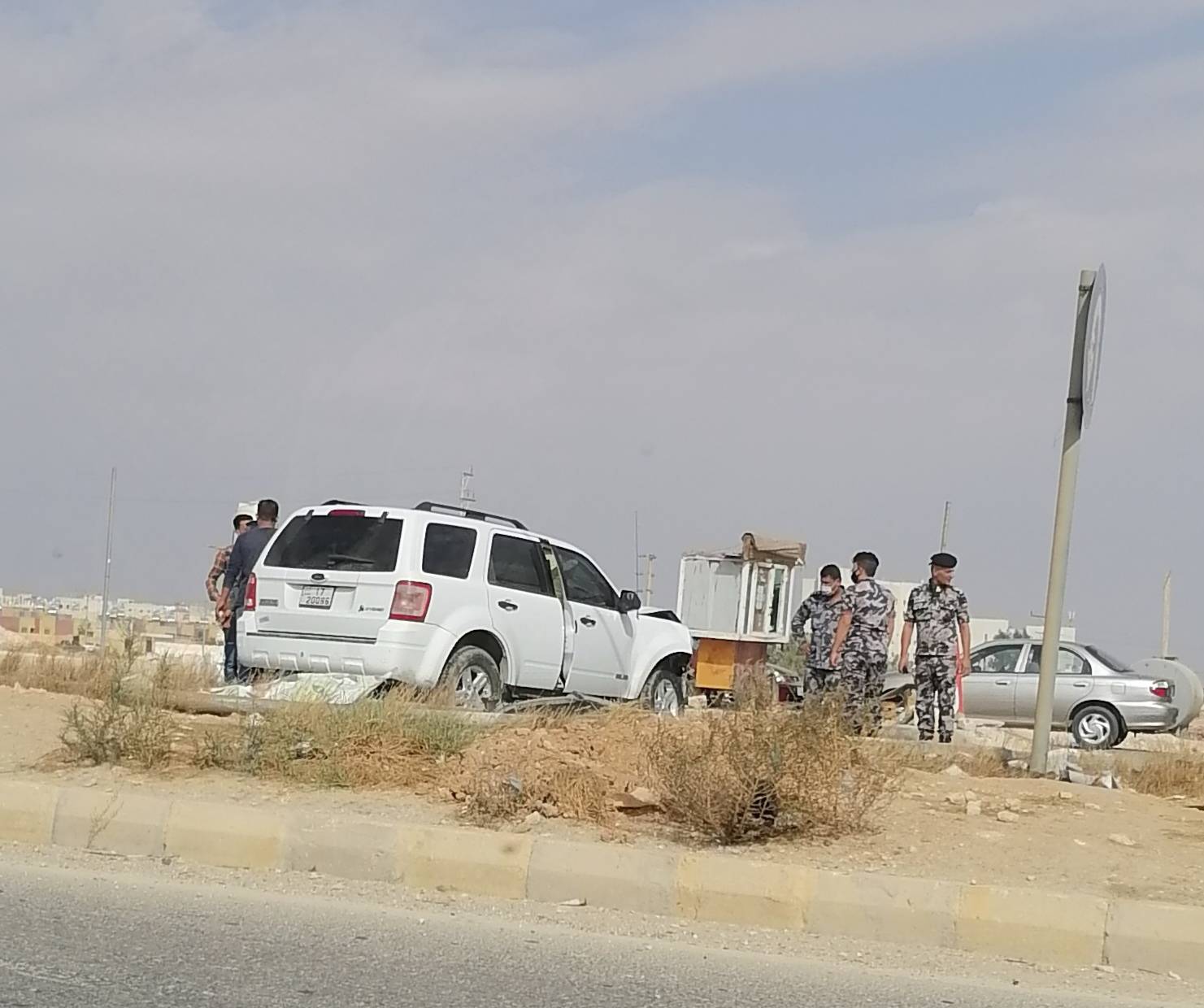 حادث تصادم بين مركبتين قرب مستشفى النسائية والأطفال / المفرق 