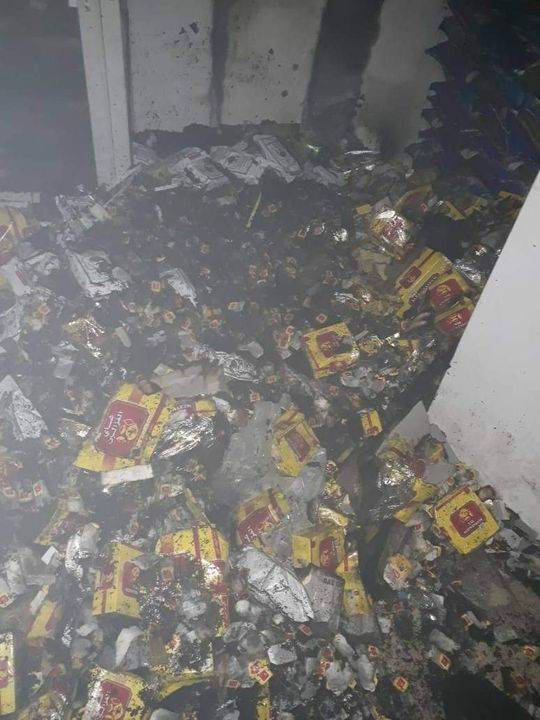 حريق يأتي على المؤسسة الاستهلاكية المدنية في لواء الرمثا