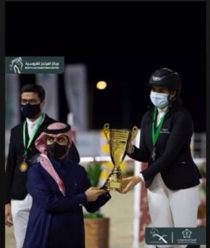 الفارسة سارة حسين العرموطي تحقق المركز الثاني في بطولة  كاس امير منطقة الرياض