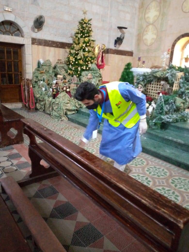 مادبا .. كلنا الاردن تنفذ حملة تطوعية لتعقيم الكنائس