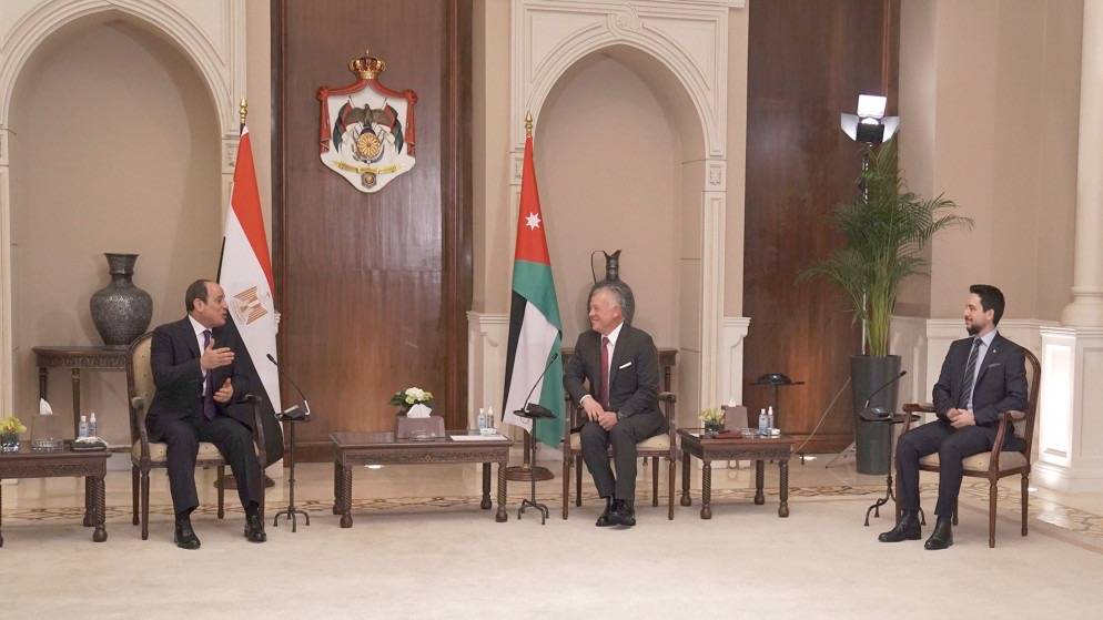 الملك يبحث مع الرئيس المصري سبل تعزيز التعاون بينهما