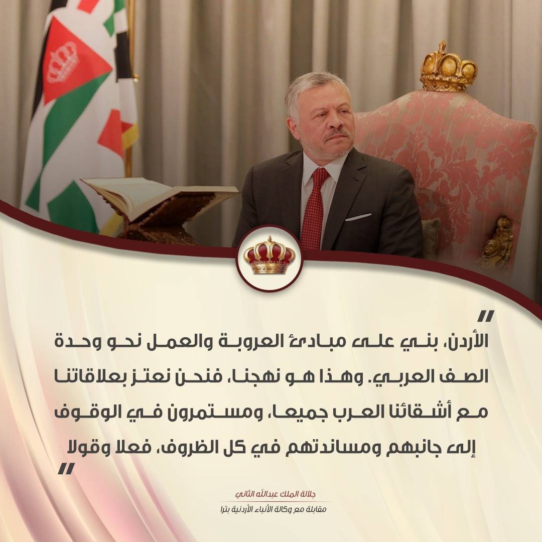 الملك لـ بترا: كلي ثقة وتفاؤل وأمل بأن تكون مئويتنا الثانية للتعزيز والتطوير والإنجاز