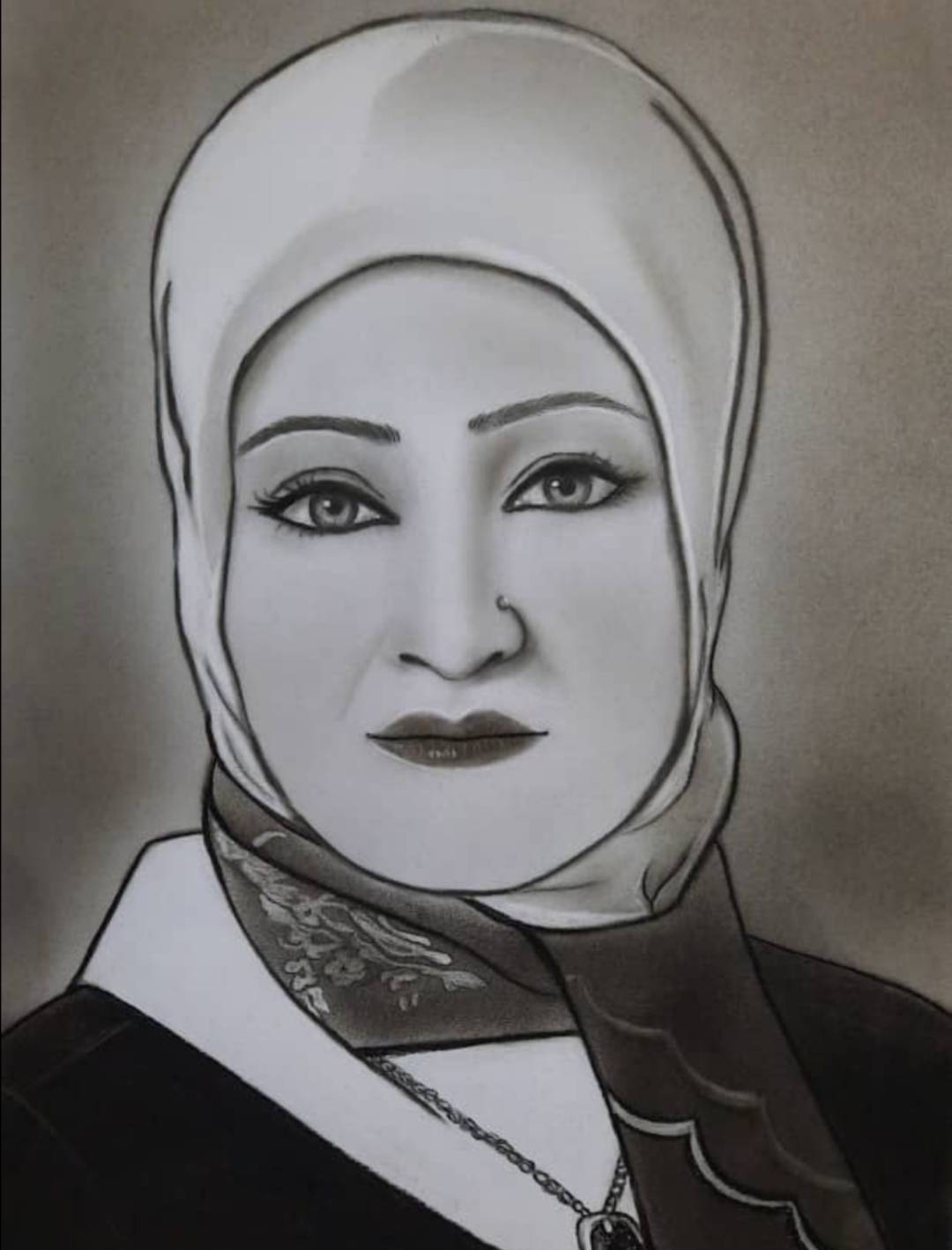الفنّانة حكيمة توكّلي ترسم سناء الشّعلان في معرض فنّيّ كامل