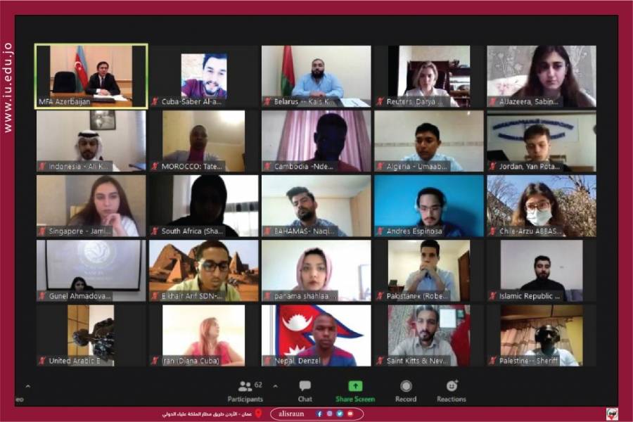 مشاركة فاعلة لطلبة جامعة الإسراء تمرين المحاكاة الافتراضي الدولي في قمة دول عدم الانحياز