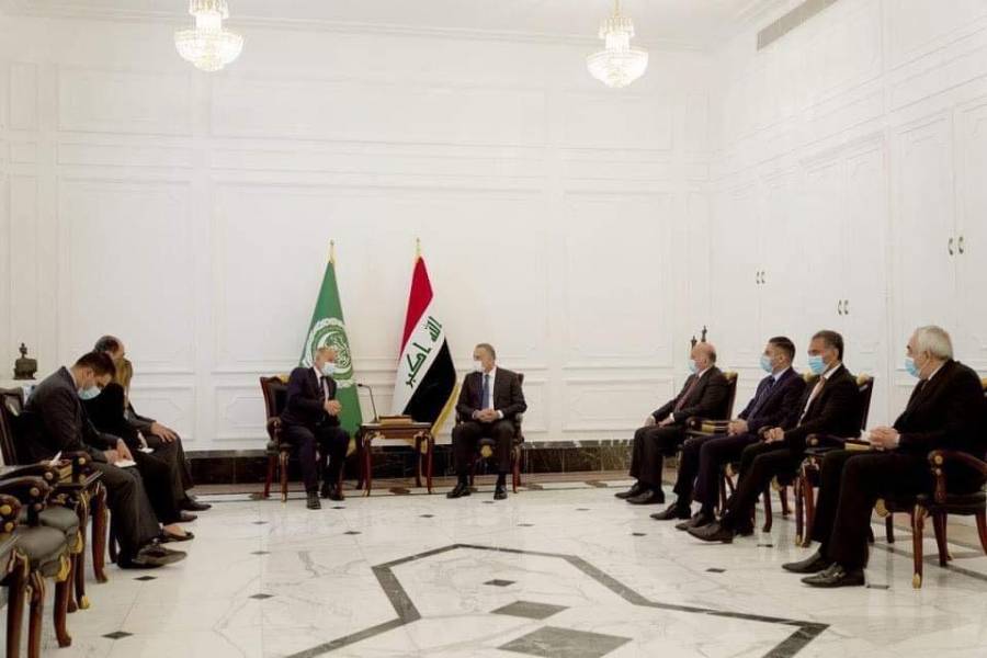 الكاظمي وابو الغيط يبحثان مبادرات إنهاء الصراع في اليمن ودعم لبنان عودة سوريا للجامعة العربية