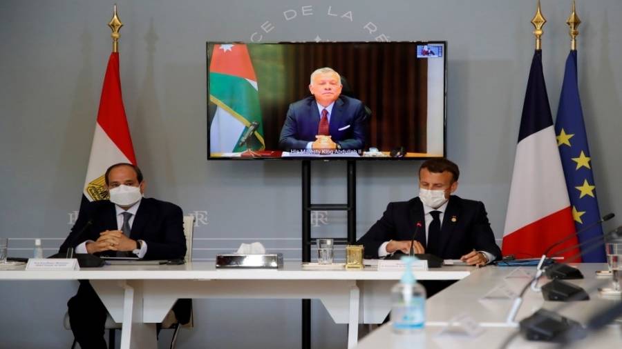الملك يبحث مع السيسي وماكرون جهود وقف العدوان الإسرائيلي على غزة