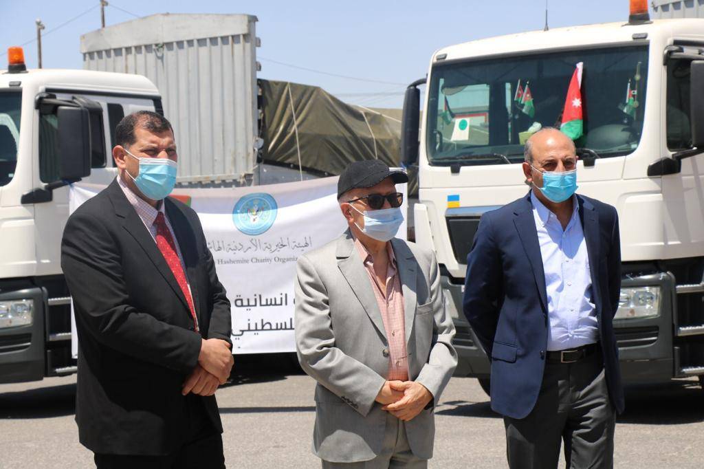الهيئة الخيرية الأردنية الهاشمية تسير قافلة مساعدات انسانية إلى فلسطين