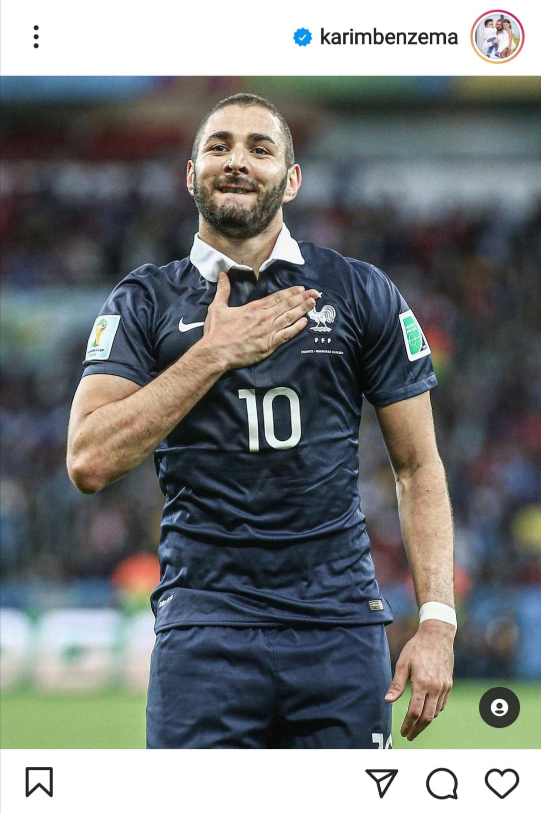 بعد عودته لتشكيلة منتخب الديوك .. كريم بنزيما : فخور بالعودة واشكر ناديي وعائلتي وأصدقائي .. الحمدلله 