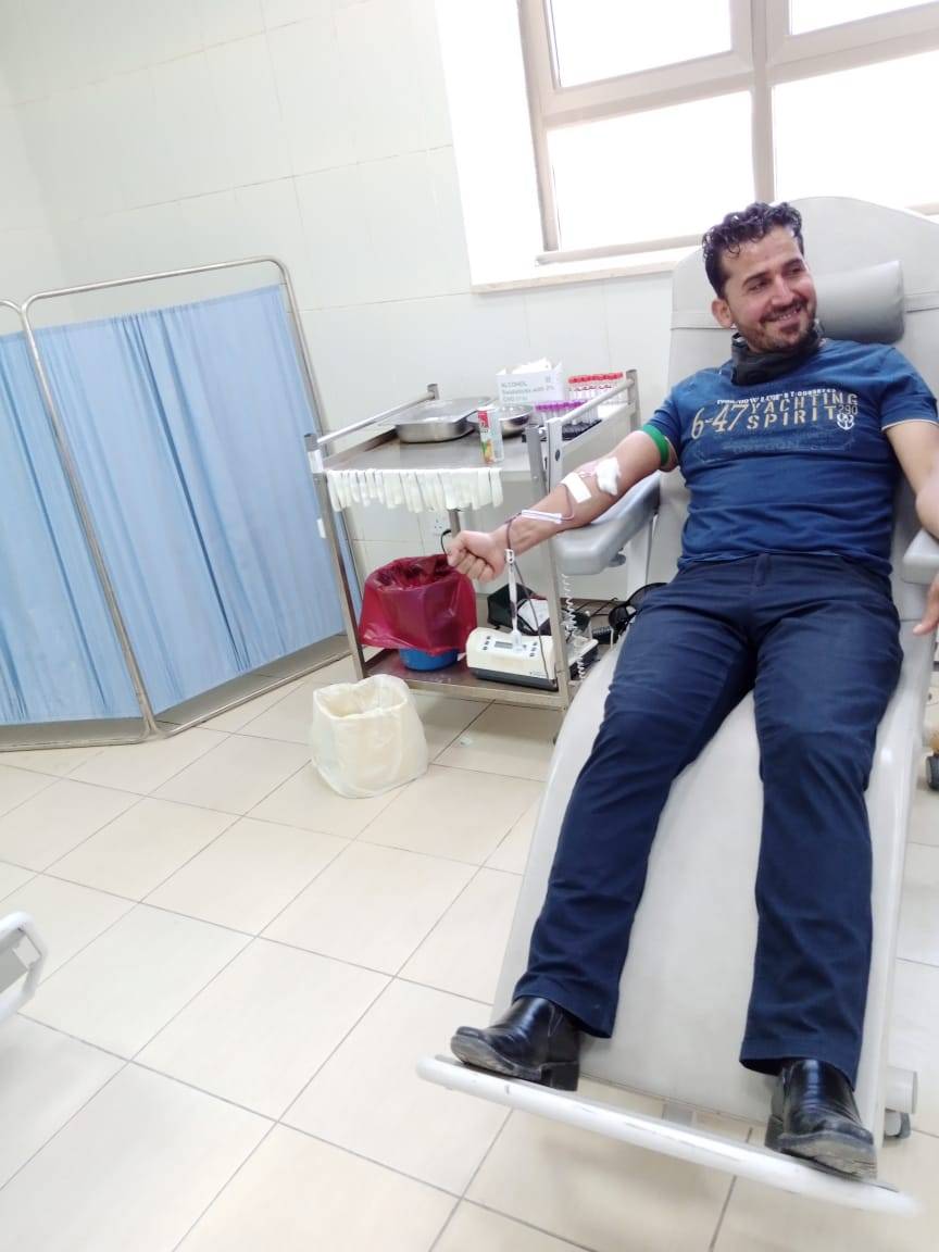 جمعية امل الغد الخيرية وفريق مبادرة ألف التطوعي يقيمان حملة للتبرع بالدم لصالح الشعب الفلسطيني 